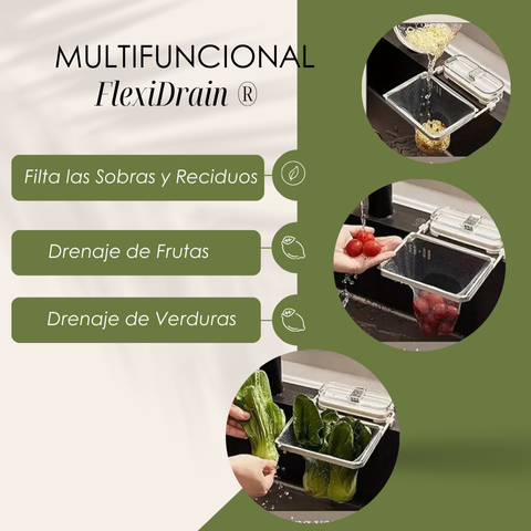 FlexiDrain ®: Colador Plegable + 50 Mallas.