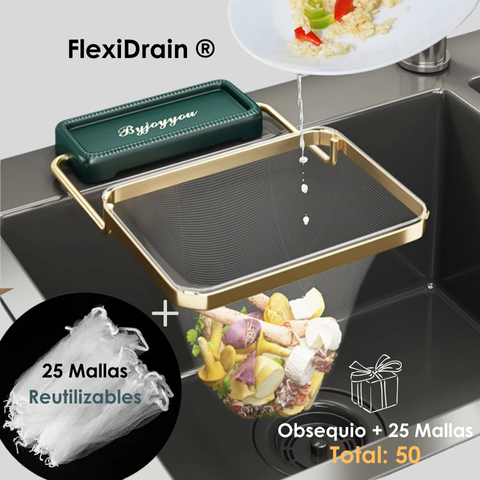 FlexiDrain ®: Colador Plegable + 50 Mallas.